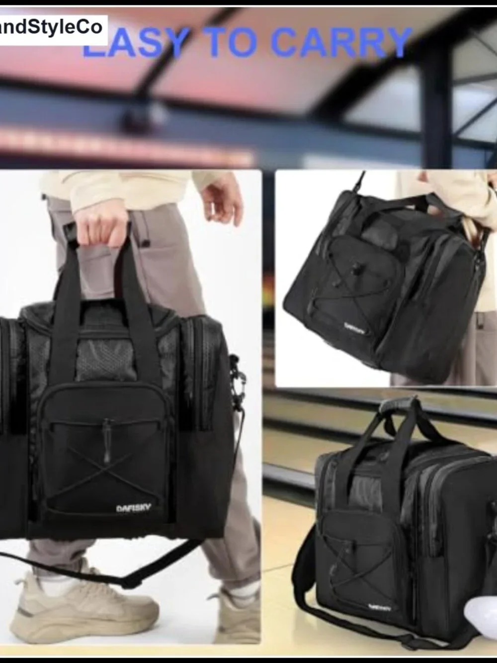 Bowling Ball Bag for Men & Women - Single Ball Tote with Padded Holder,